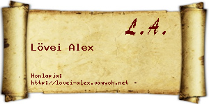 Lövei Alex névjegykártya
