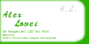 alex lovei business card